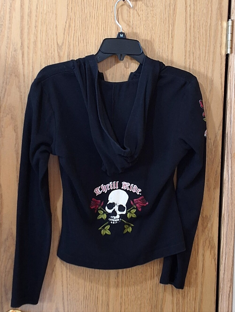 Thrill Ride Cotton Hooded Zip Up Tee Juniors Medium